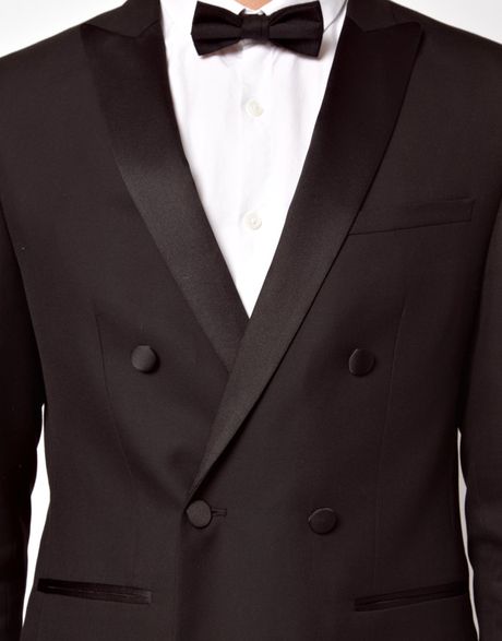 Asos Asos Double Breasted Tuxedo Suit Jacket in Black for Men | Lyst