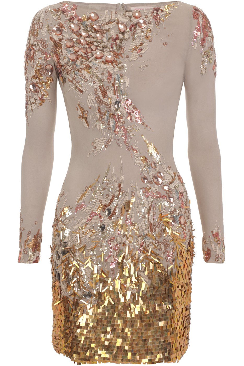 Matthew Williamson Abstract Sequin Georgette Embroidered Long Sleeve ...