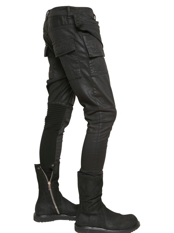 Lyst - Rick Owens 15cm Memphis Wax Stretch Denim Jeans in Black for Men