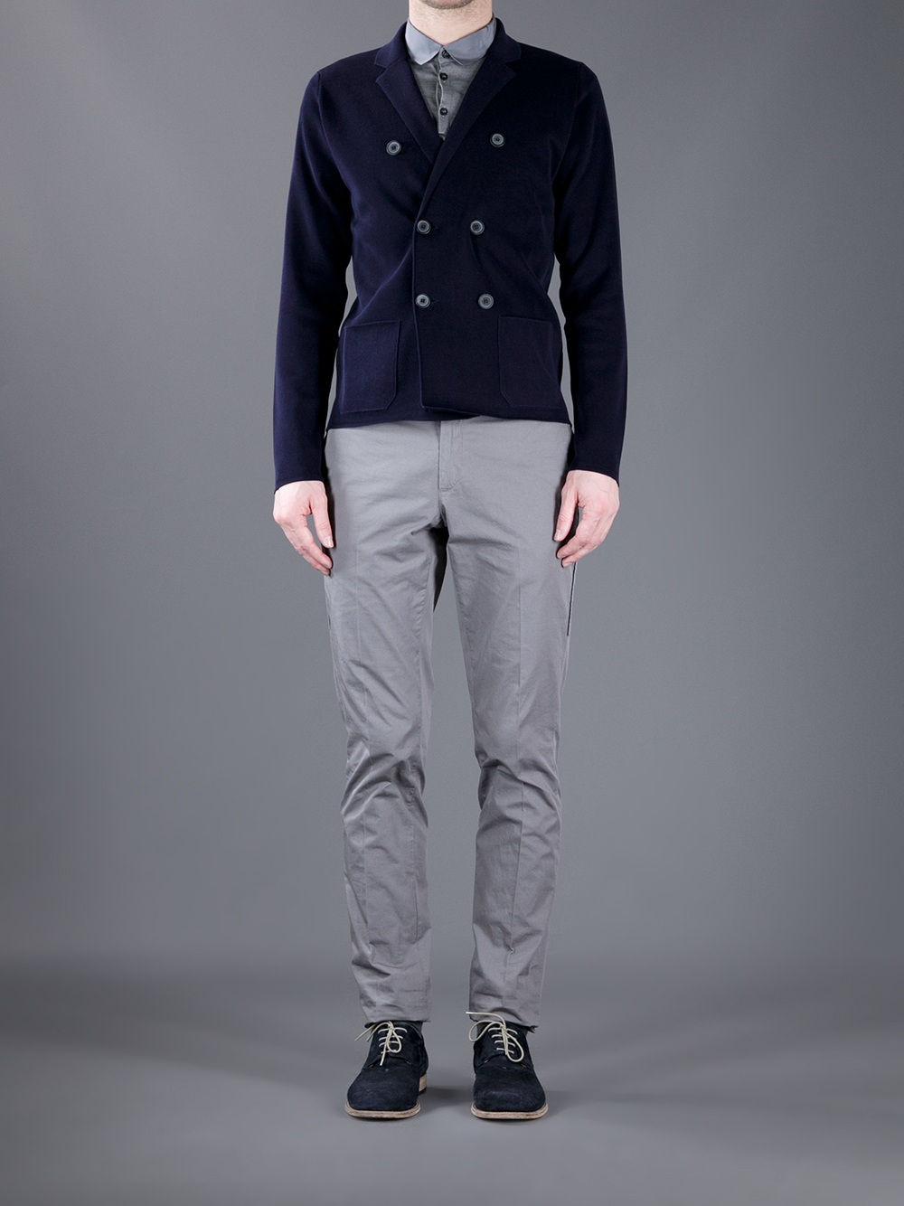 Lanvin Double Breasted Cardigan in Blue for Men Lyst