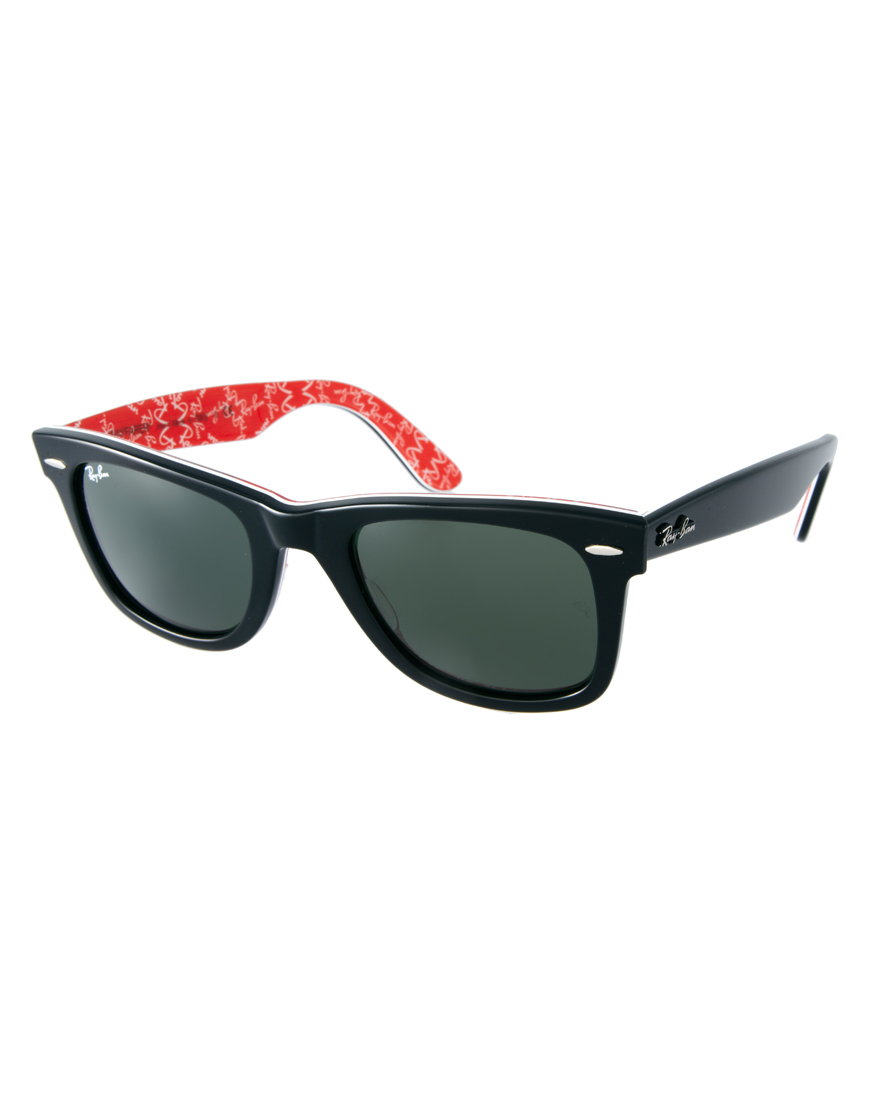 Ray-Ban Wayfarer Sunglasses with Internal Print in Black ...