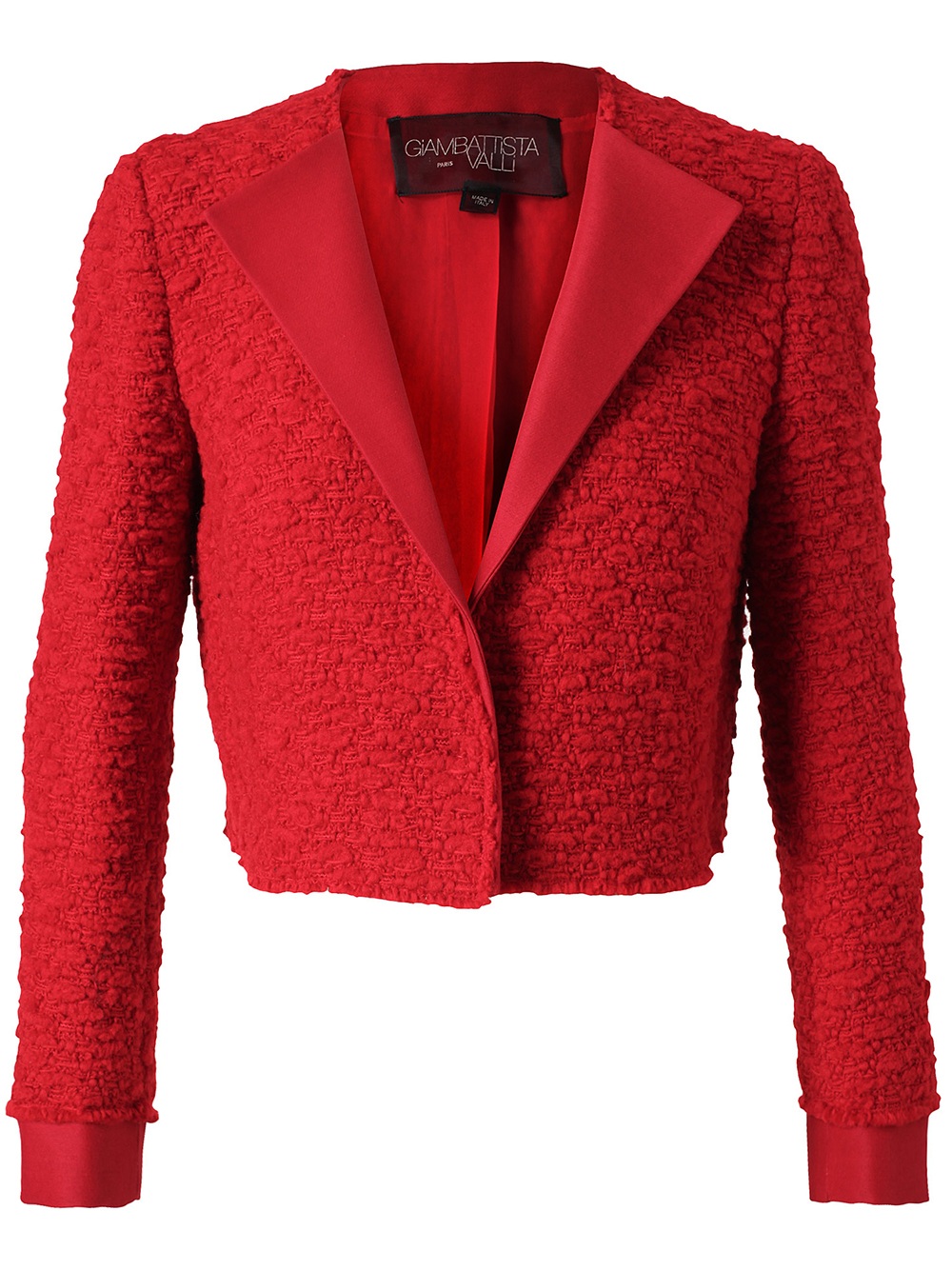 Giambattista valli Tailored Bouclé Tweed Jacket in Red | Lyst