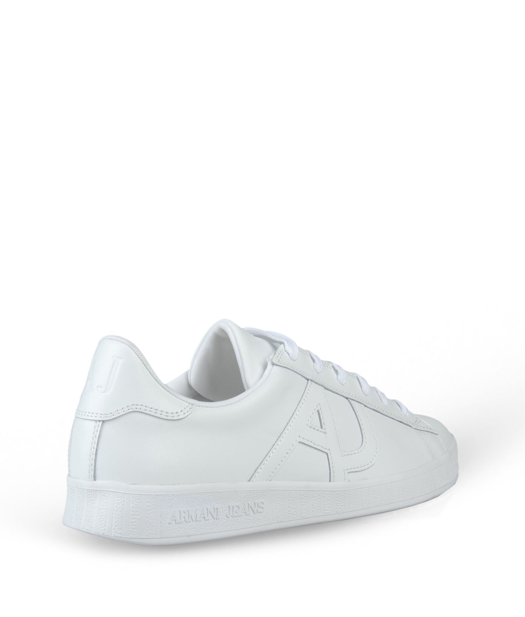 Lyst - Armani Jeans Sneaker In Leather With Logo in White for Men