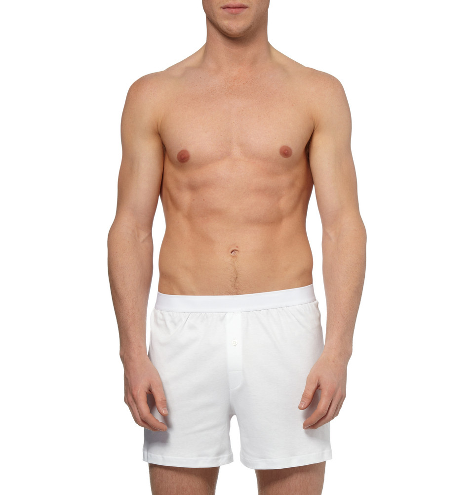 Lyst Sunspel Sea Island Cotton Boxer Shorts in White for Men
