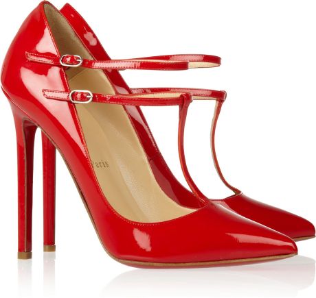 Christian Louboutin V Neck Pumps in Red | Lyst