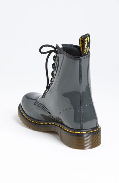 Dr. Martens 8eye Boot in Grey Patent in Gray (grey patent) | Lyst