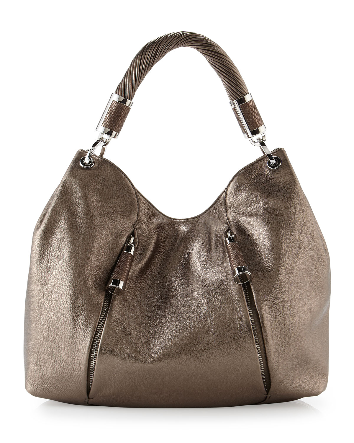 Michael Kors Tonne Zipper Hobo Bag in Brown (anthracite) | Lyst