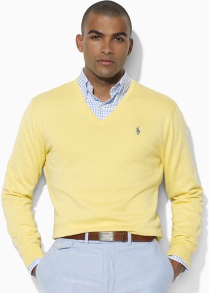 Polo Ralph Lauren V-neck Sweater in Yellow for Men | Lyst