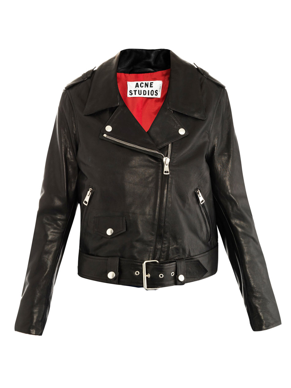 Acne studios Mape Leather Jacket in Black | Lyst