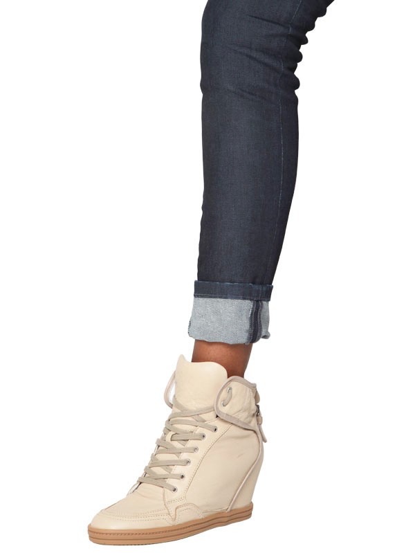 Hogan rebel 90mm Calfskin Wedge Sneakers in Natural Lyst
