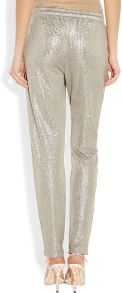 Paul & Joe Paquito Textured Lamé Pants in Silver | Lyst