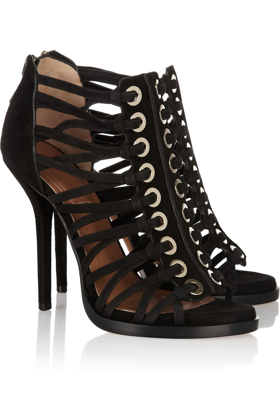 Givenchy Multi-Strap Suede Sandals in Black | Lyst