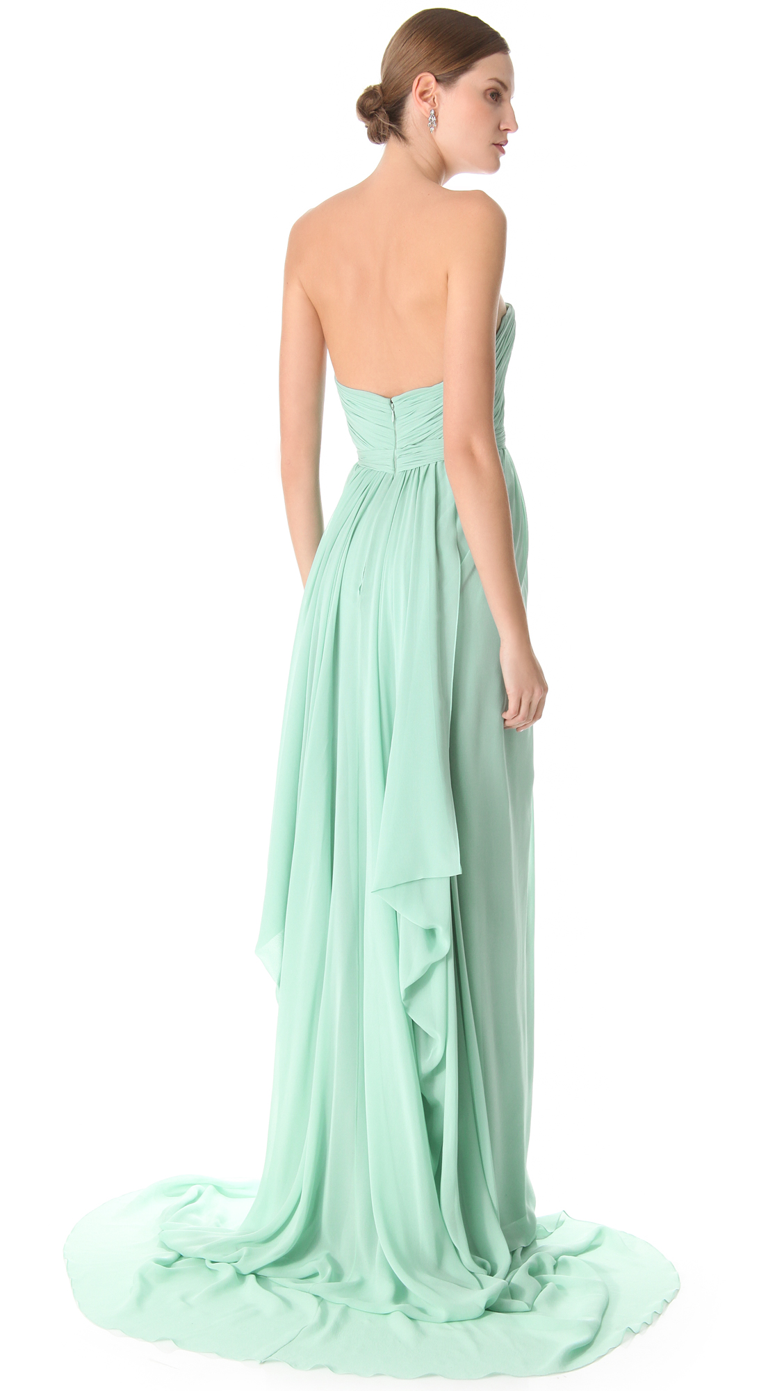 reem acra blue gown