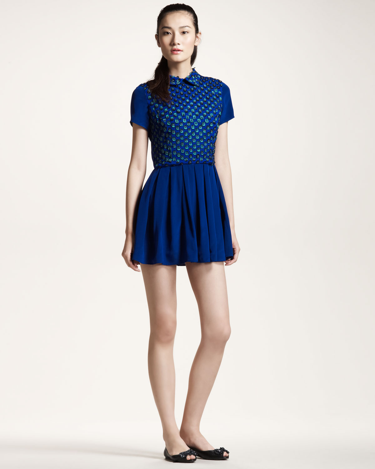Lyst - Opening Ceremony Beadfront Dress in Blue
