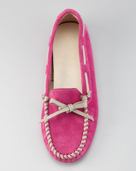 Vera Wang Lavender Dorian Suede Driving Moccasin Fuchsia in Pink ...