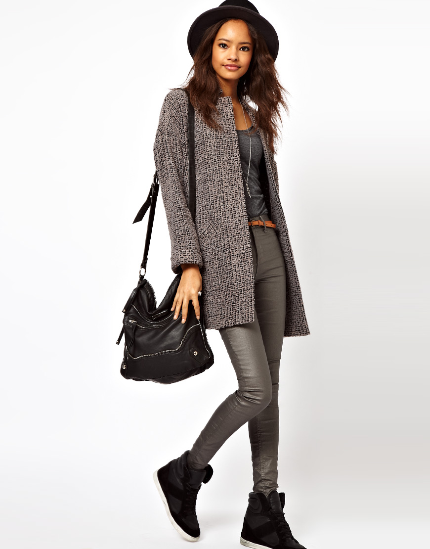 womens grey coatigan