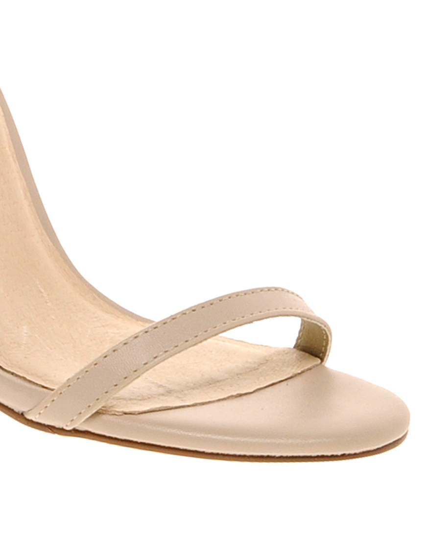 Lyst - Asos Hong Kong Heeled Sandals with Metal Trim in Natural