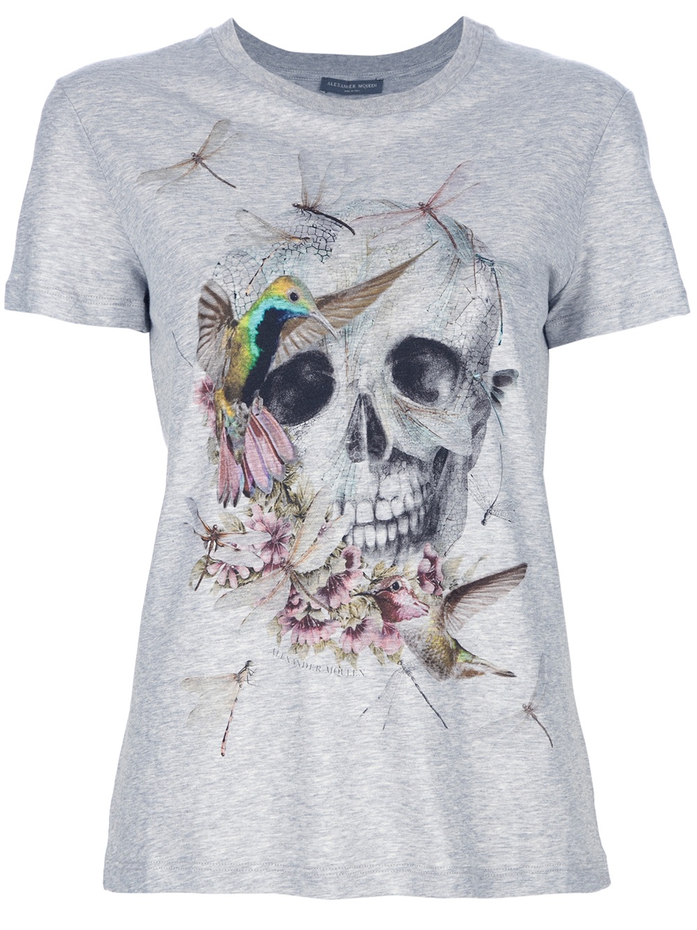 Lyst - Alexander Mcqueen Printed Skull Tshirt in Gray