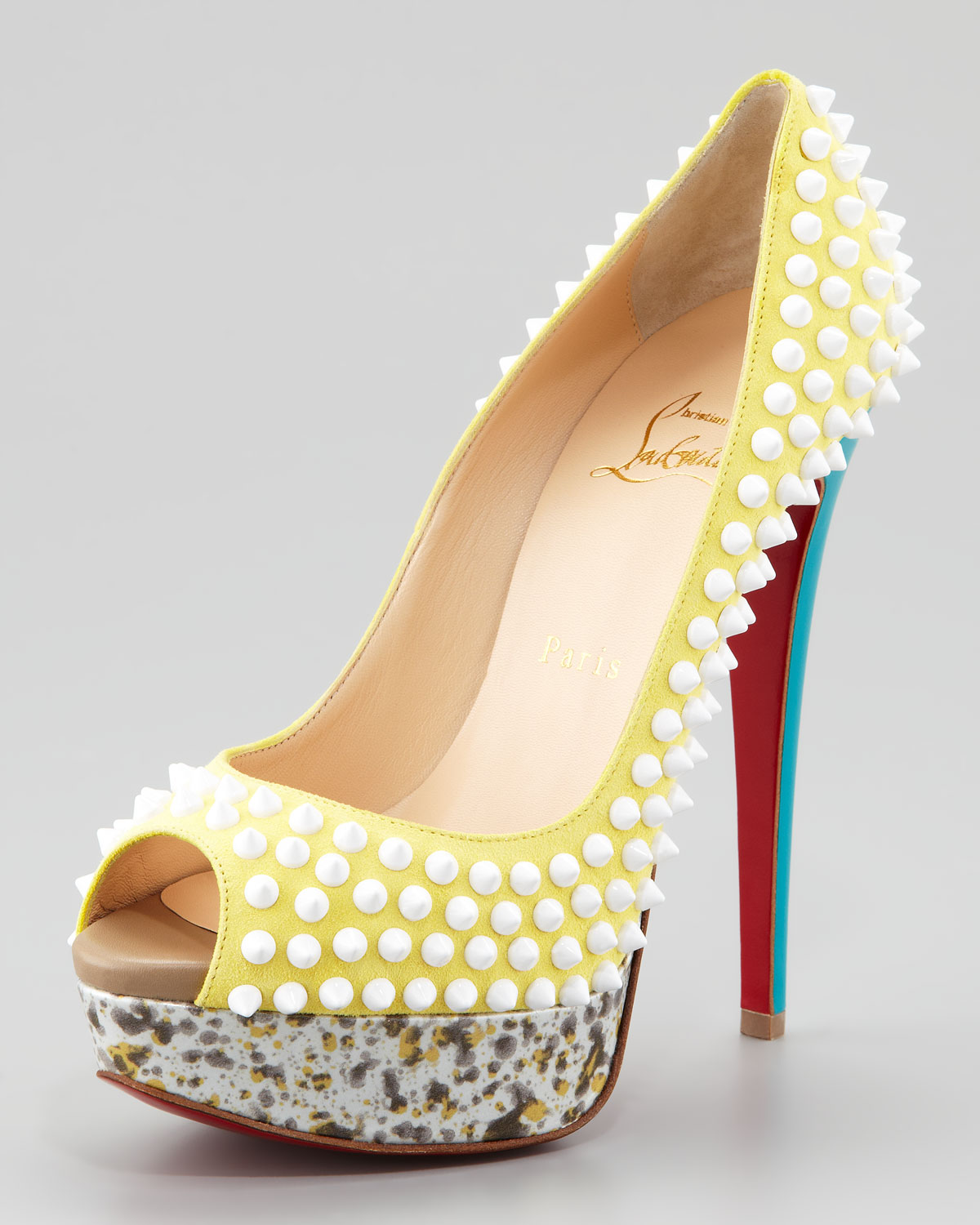 christian louboutin lady peep patent red sole pump