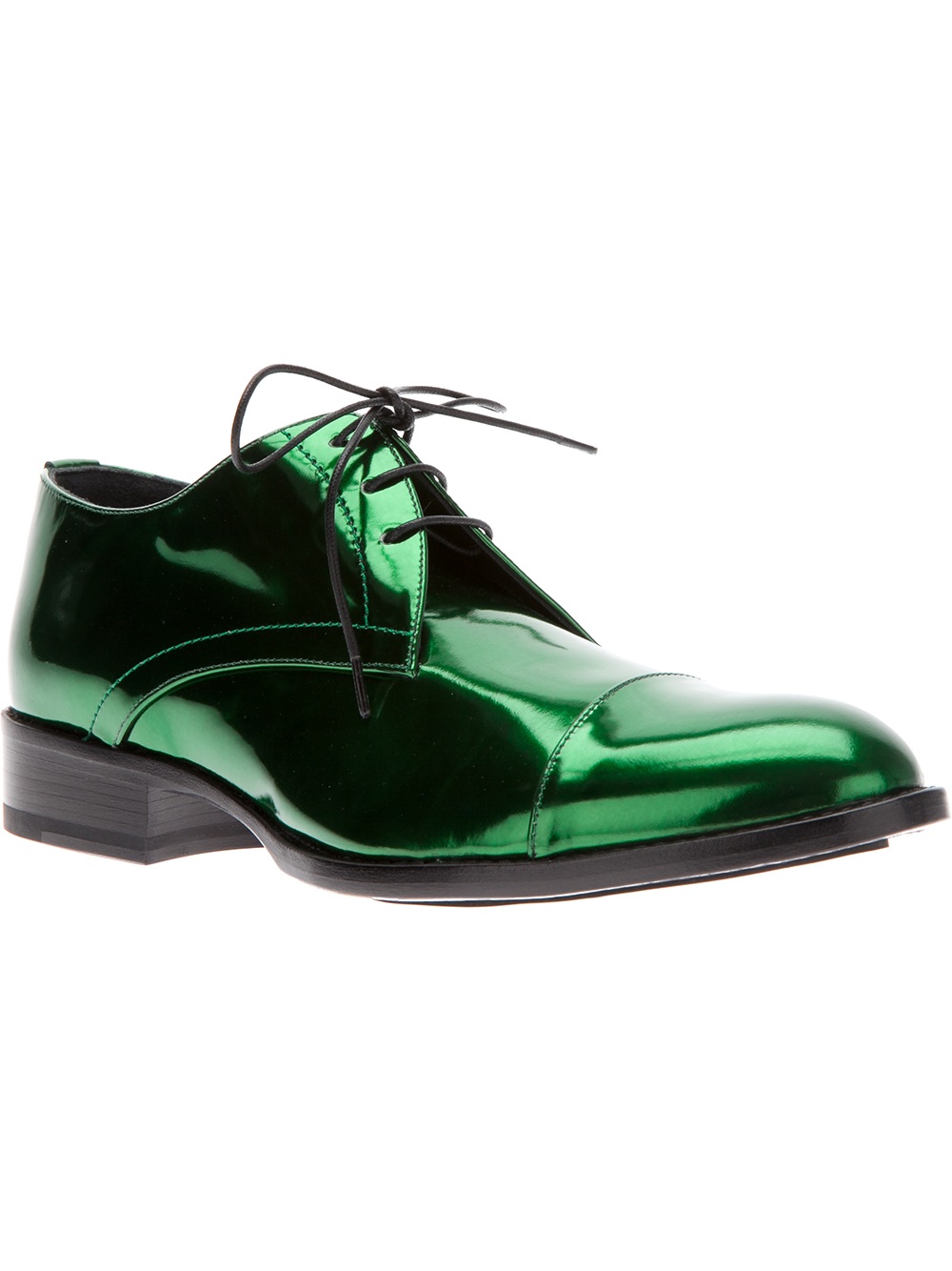 Jil Sander Lace Up Brogue in Green | Lyst