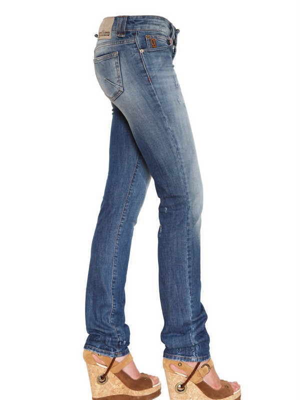 Lyst - John Galliano Skinny Low Rise Denim Jeans in Blue