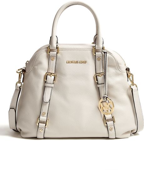 Michael Michael Kors Large Bedford Bowling Bag in White | Lyst