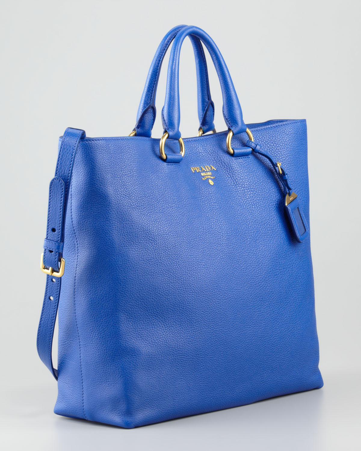prada blue leather bag  
