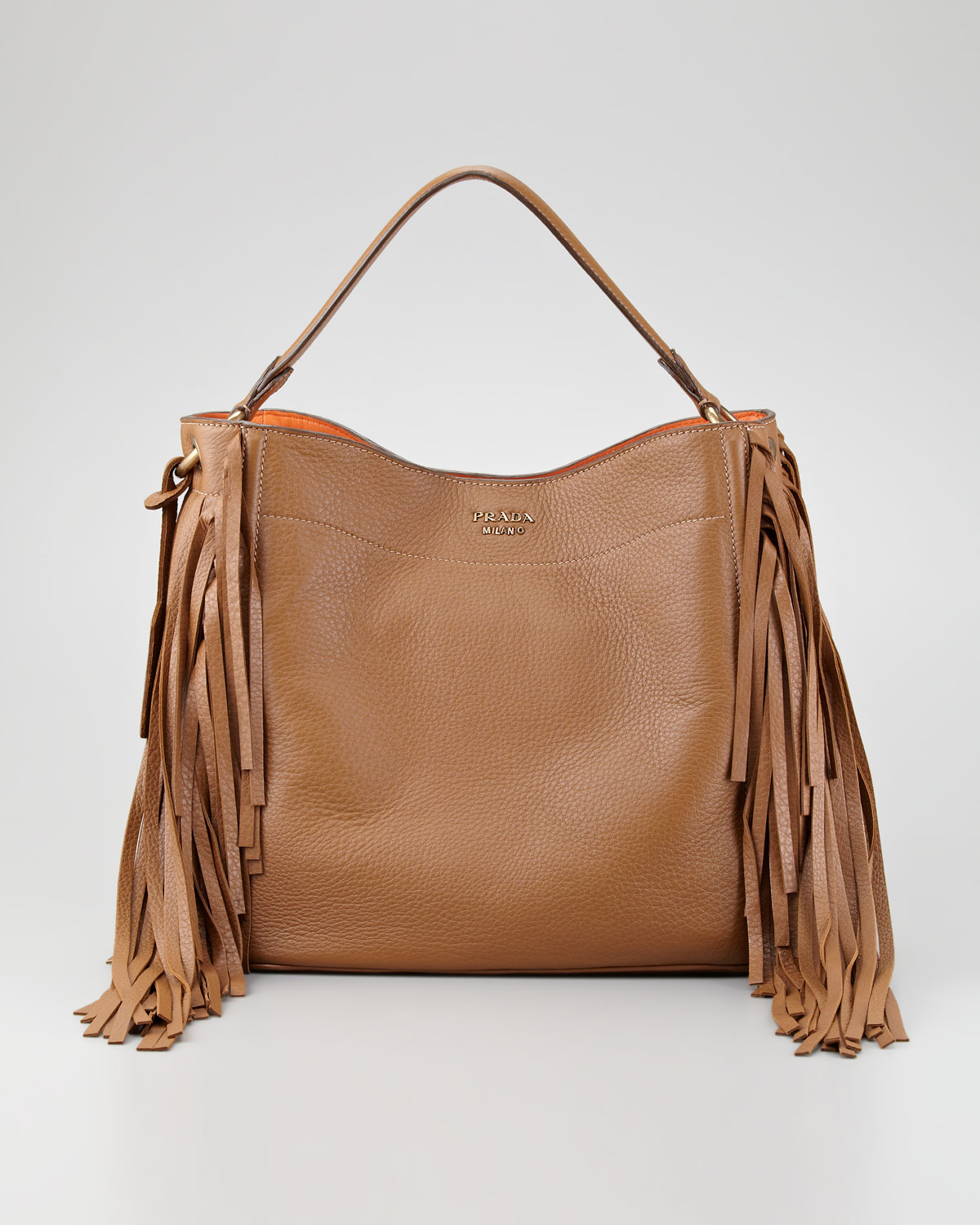 purse blue replica - Prada Cervo Fringe Hobo in Brown (cammello) | Lyst