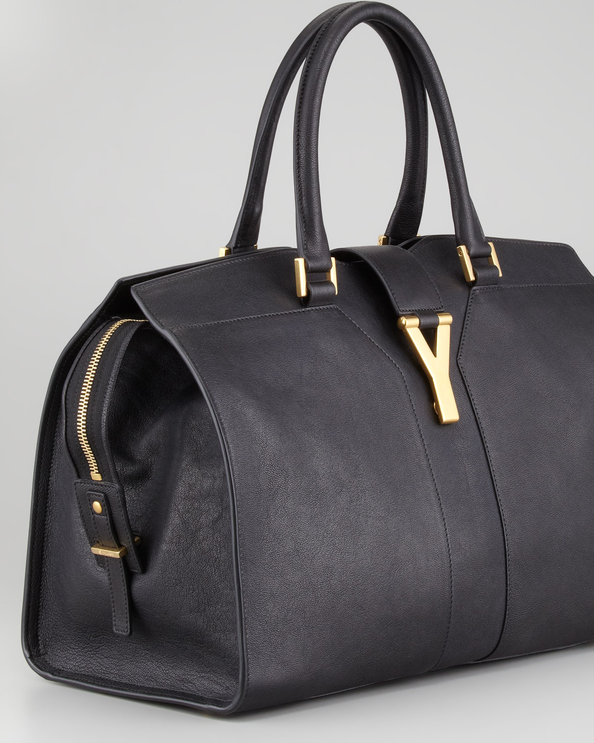 royal blue suede clutch bags - Saint laurent Cabas Chyc Medium Tote Bag in Black | Lyst