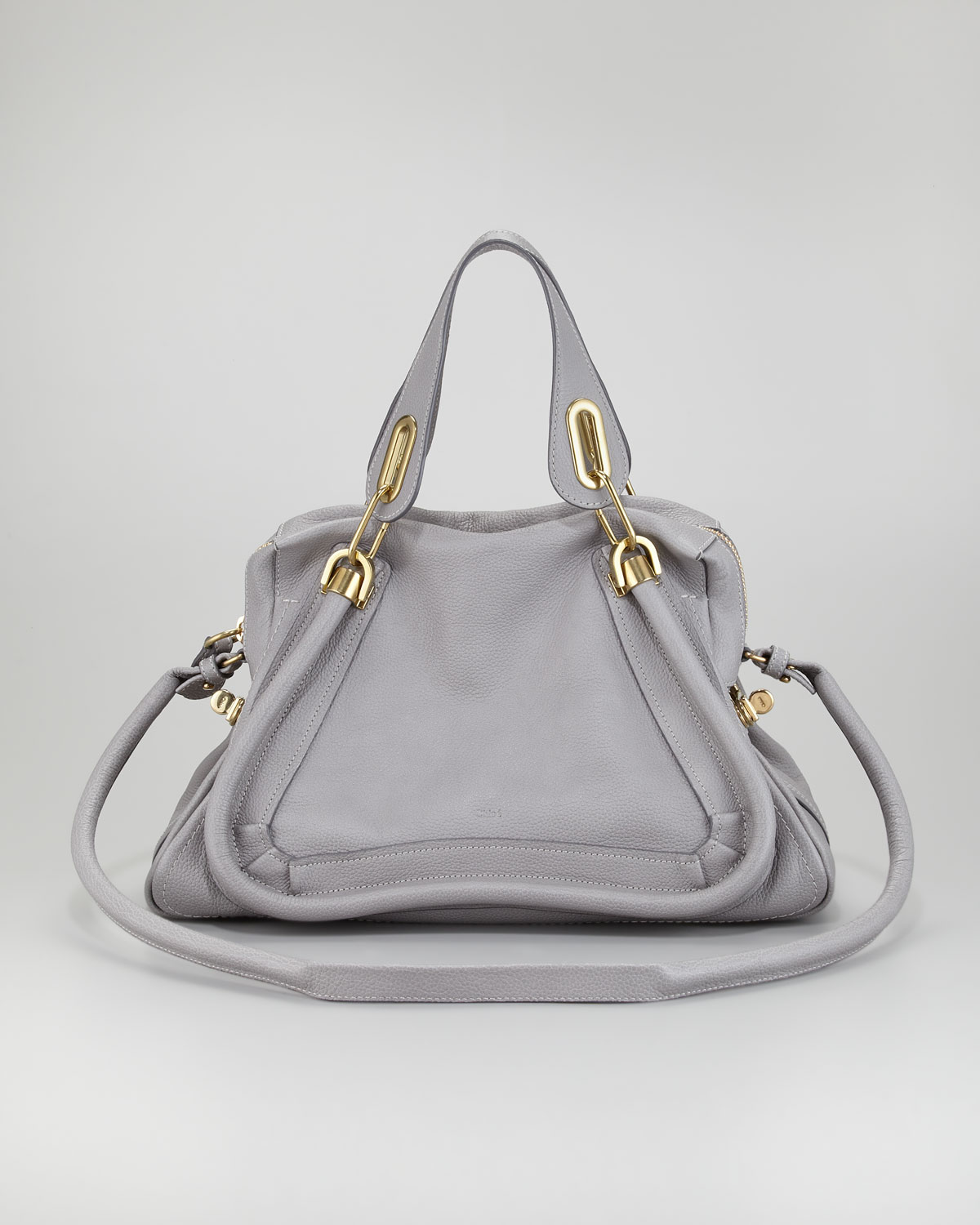 Chlo Paraty Medium Satchel Bag Dark Gray in Gray (CASHMER) | Lyst
