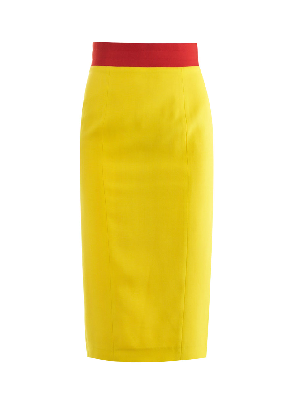 Lauren By Ralph Lauren Pencil Skirt in Yellow (chartreuse) | Lyst