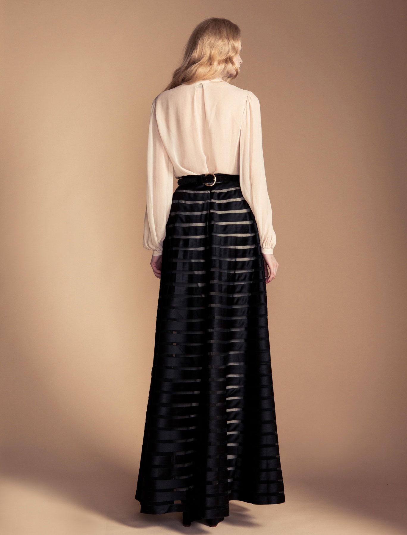 Lyst - Temperley London Long Ribbon Tulle Unpleated Skirt in Black