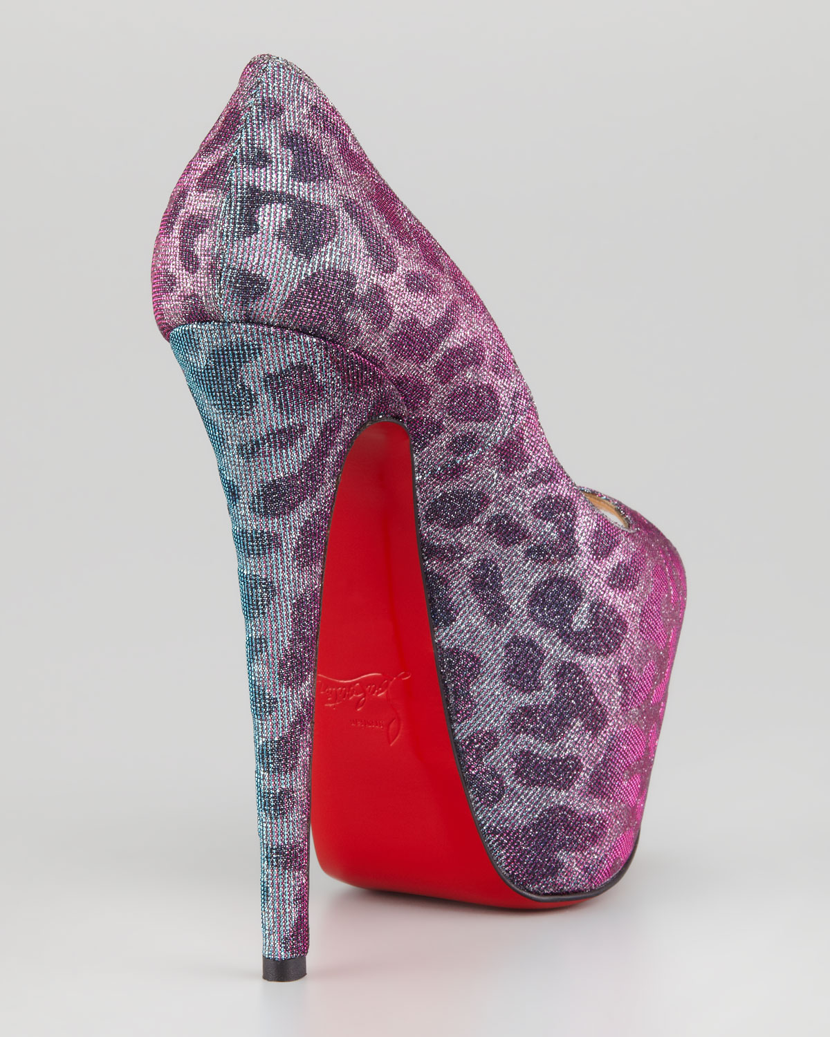 Christian louboutin Highness Leopard Print Red Sole Pump in Purple ...