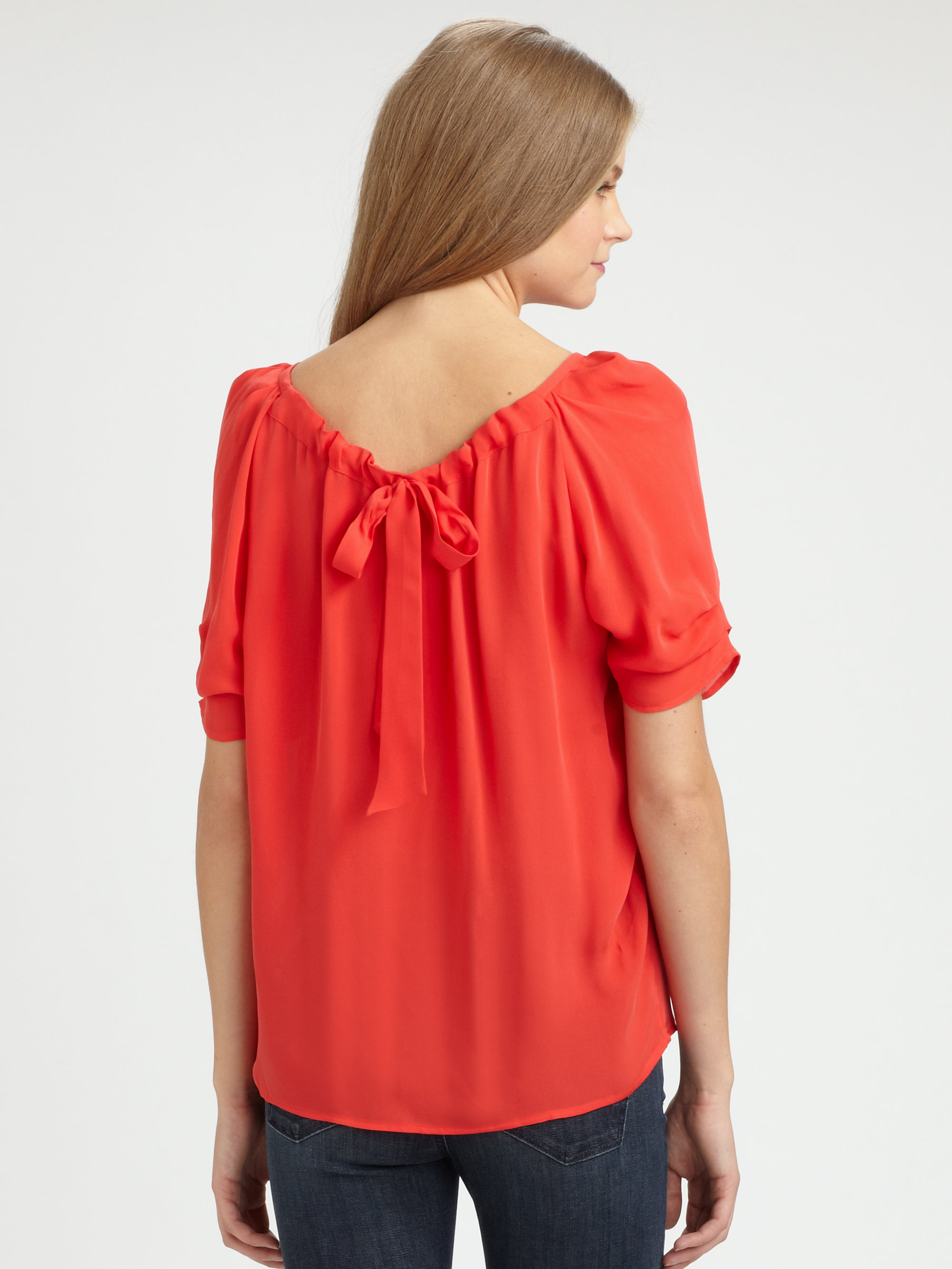 joie red blouse