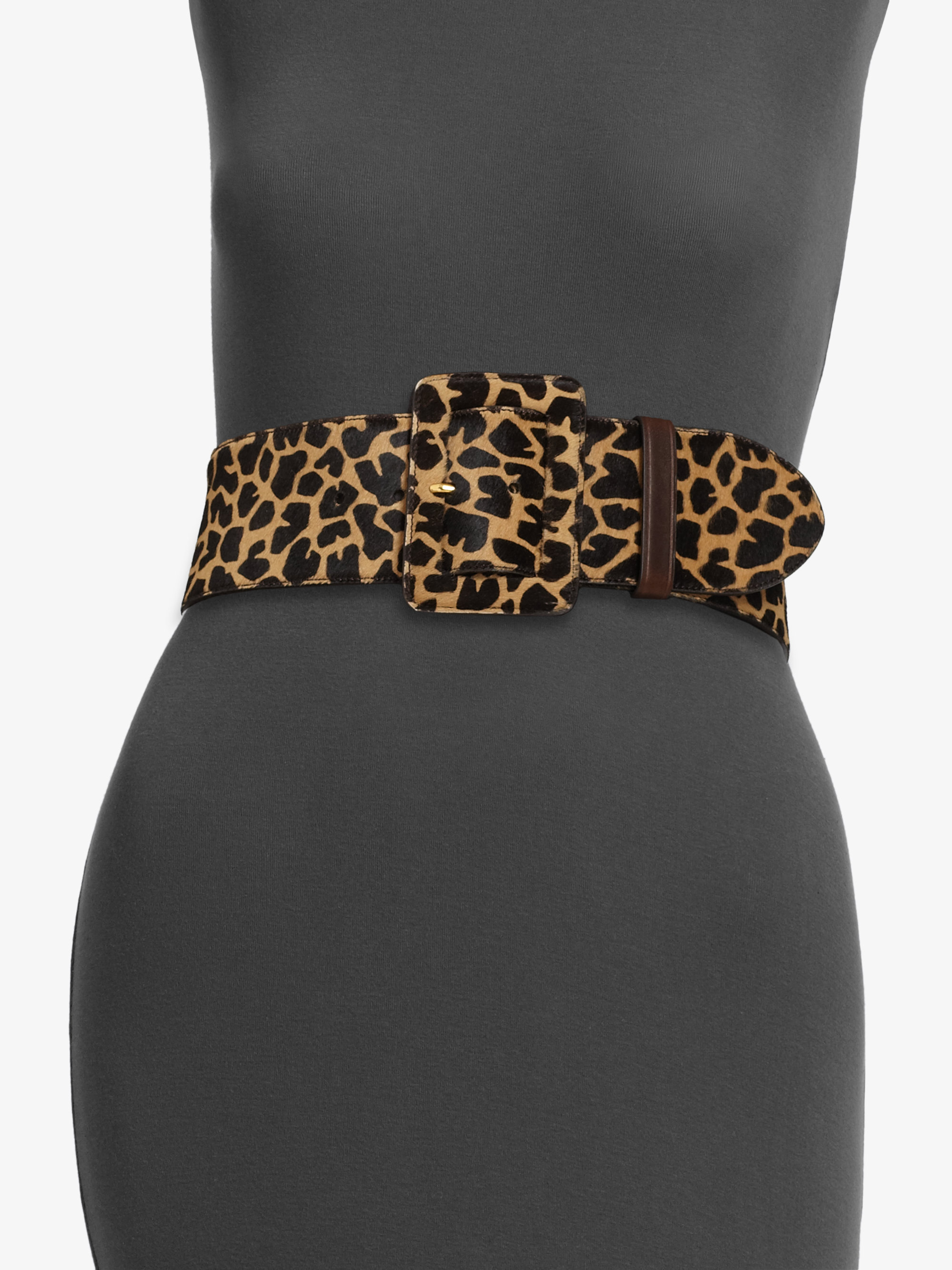 Prada Cavallino Wide Hair Calf Belt in Animal | Lyst