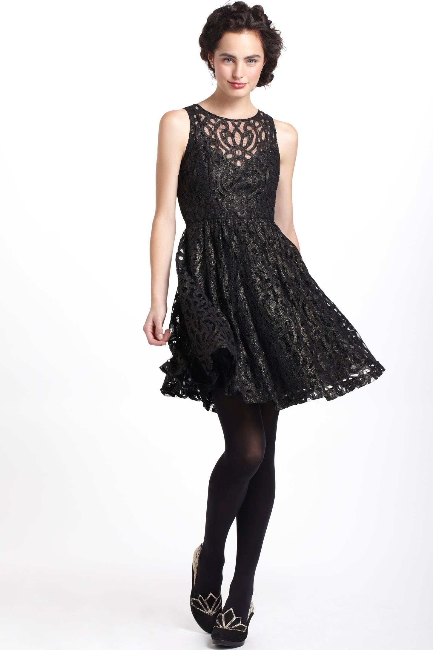 Lyst - Anthropologie Mariposa Lace Dress in Black