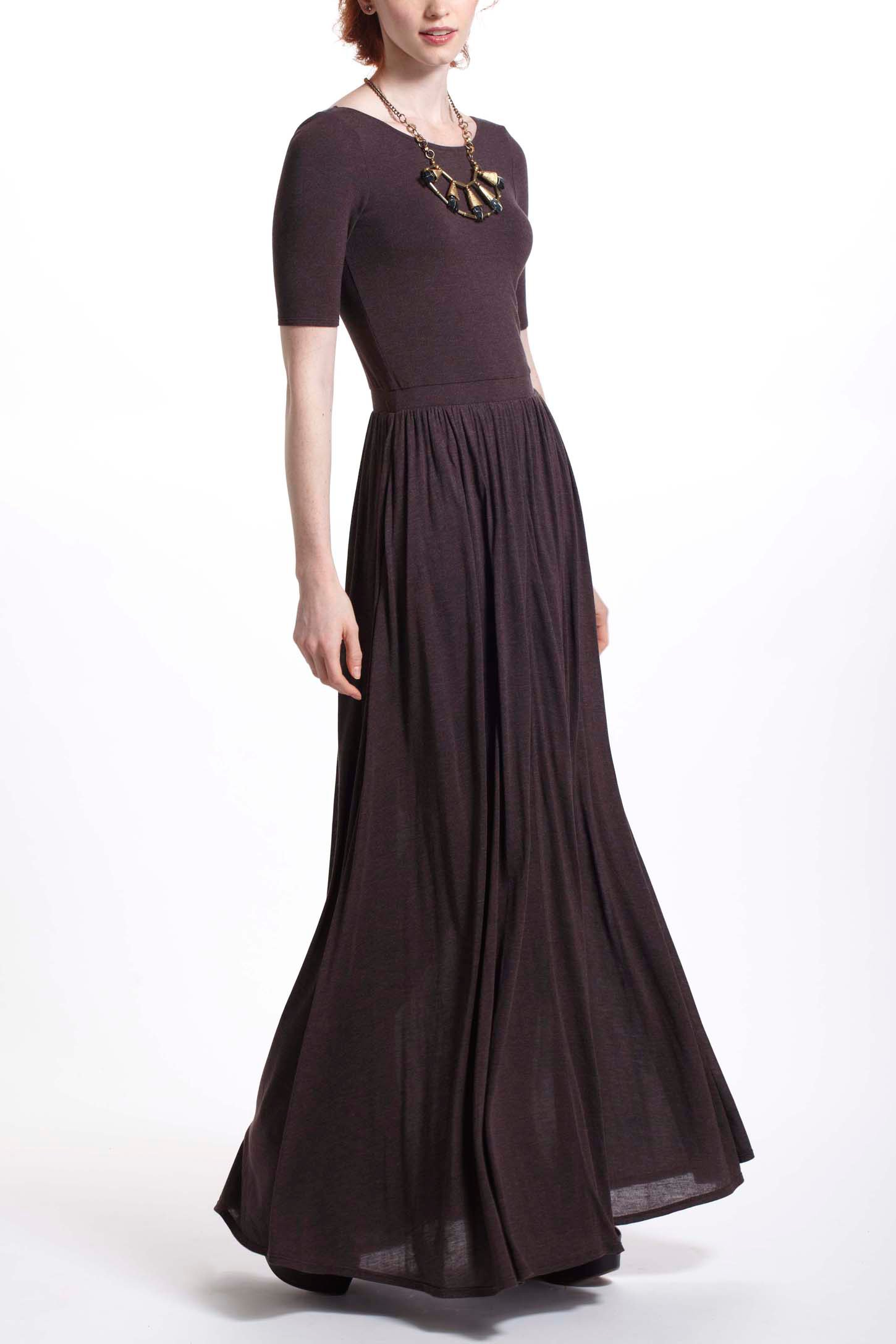 Anthropologie Scoopback Maxi Dress in Brown Lyst