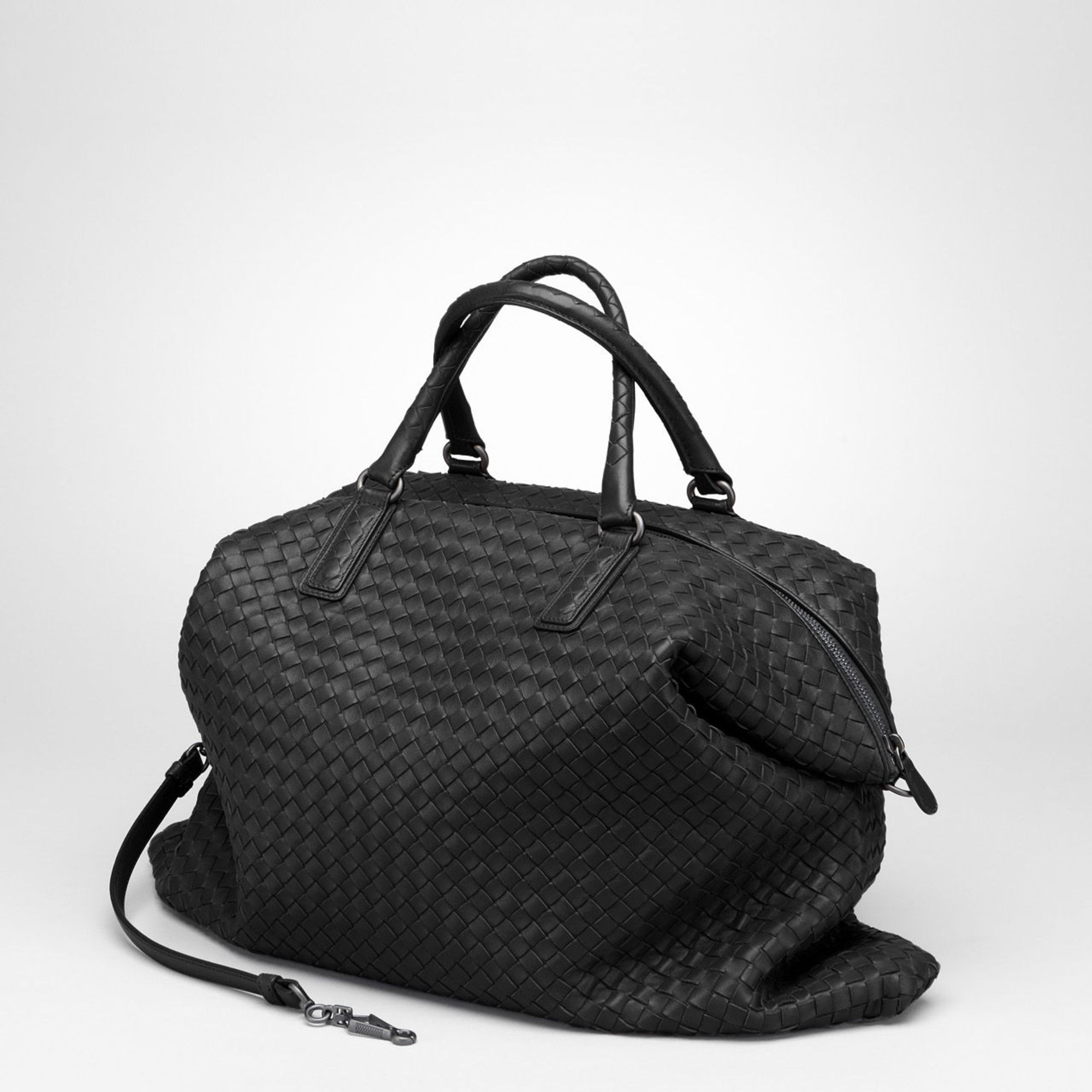 Bottega veneta Maxi Convertible Bag In Nero Intrecciato ...