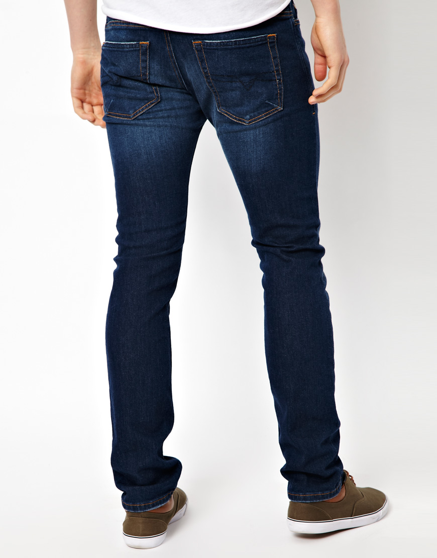 Diesel Jeans Shioner Skinny Fit Dark Wash in Blue for Men | Lyst