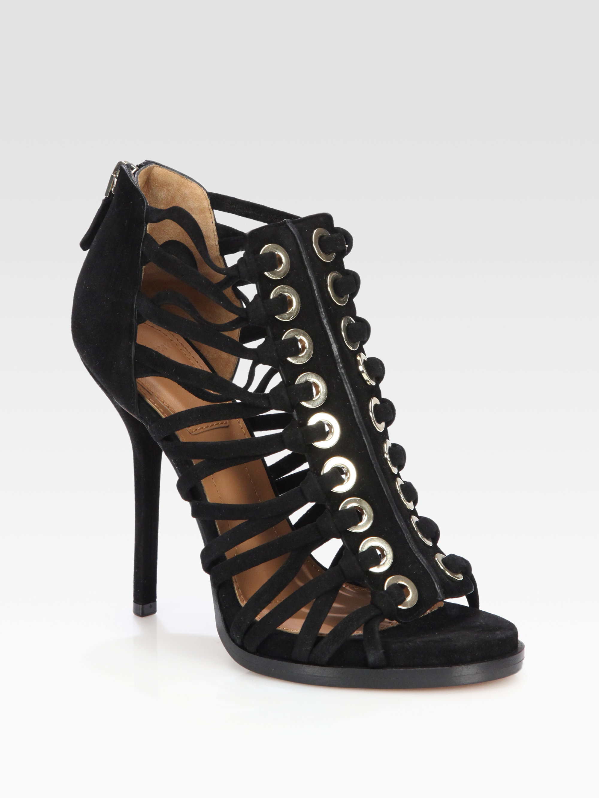 Givenchy Suede Gladiator Platform Sandals in Black | Lyst