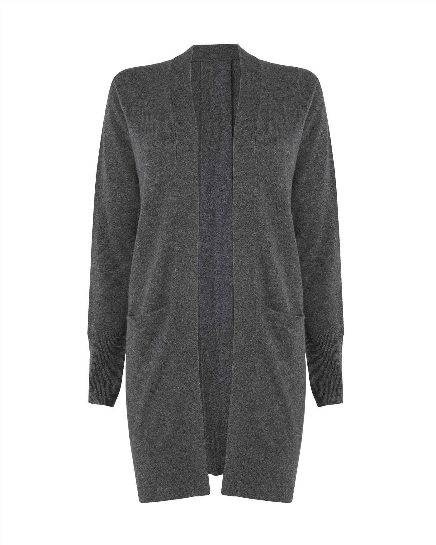 Jaeger Cashmere Button Back Cardigan in Gray (charcoal) | Lyst