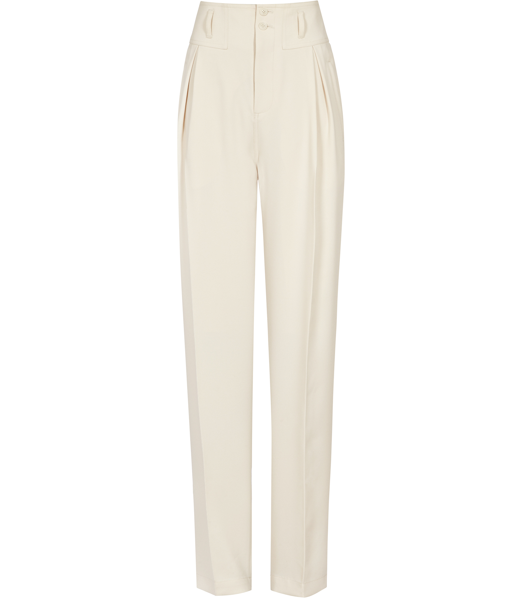 Reiss Sara Front Fold Trousers in Natural - Lyst