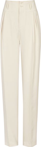 Reiss Sara Front Fold Trousers in Beige (stone) | Lyst