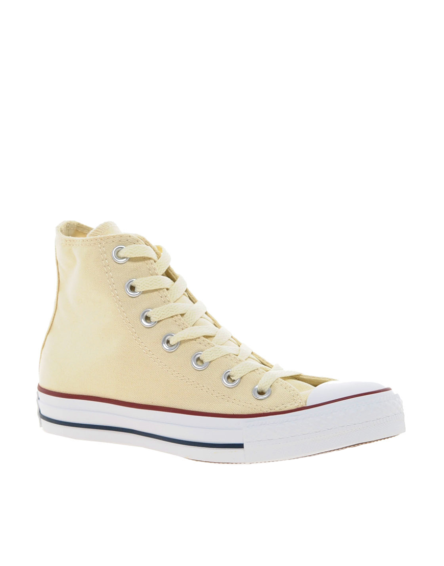 Converse All Star High Top Trainers in Yellow (cream) | Lyst