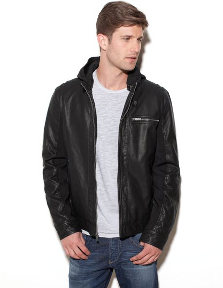 Guess Patterson Faux Leather Jacket in Black for Men (black silver) | Lyst