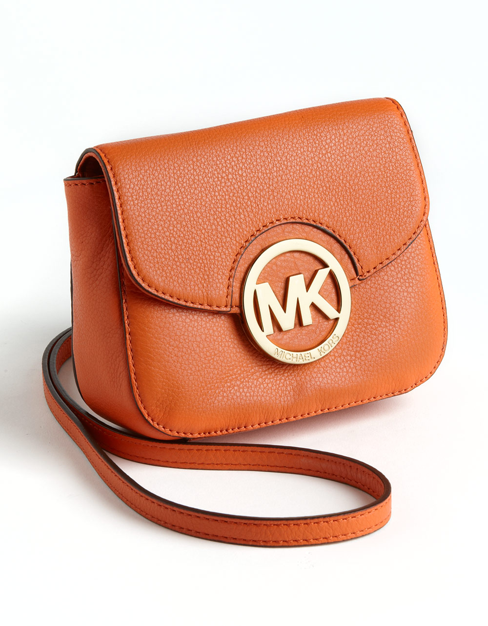 Lyst Michael Michael Kors Fulton Leather Crossbody Bag In Orange