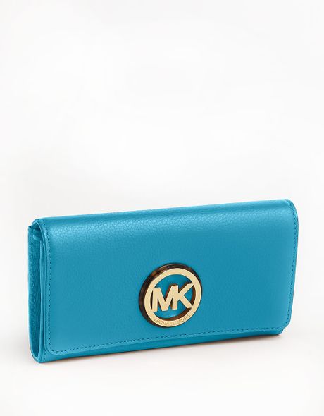 Michael Michael Kors Fulton Carryall Leather Wallet in Blue (turquoise ...