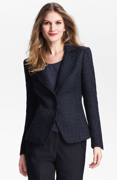Santorelli Kristina 2 Tweed Jacket in (navy tweed) | Lyst