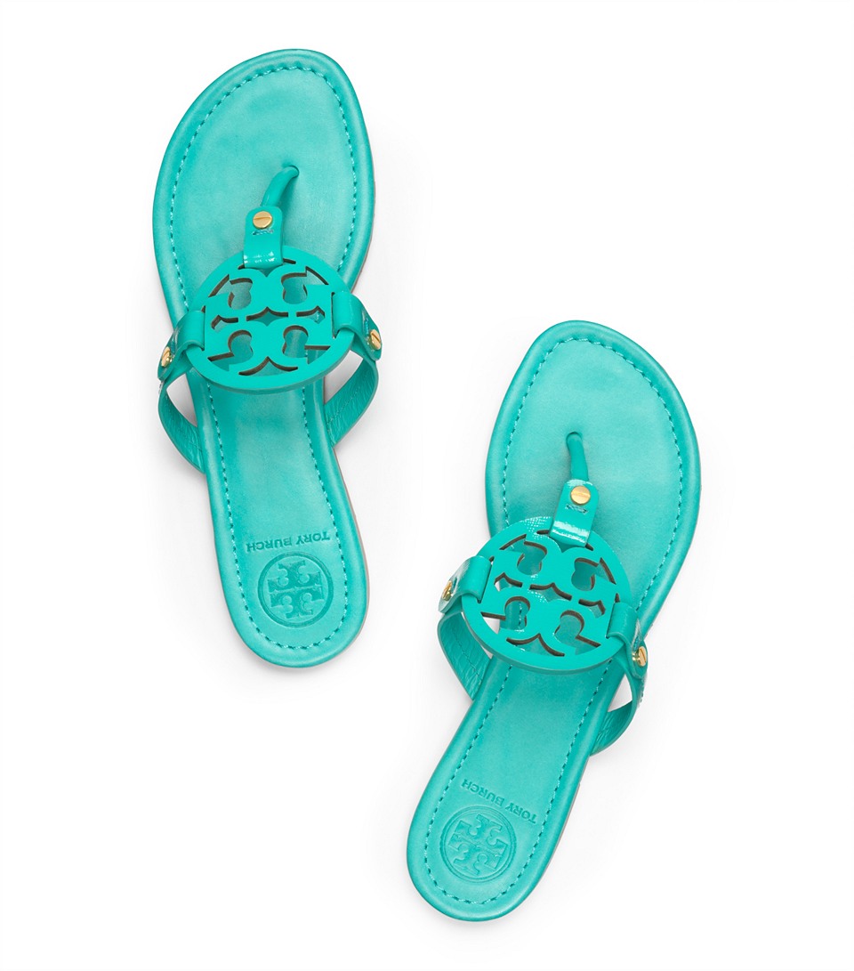Lyst - Tory Burch Patent Leather Miller Sandal in Green
