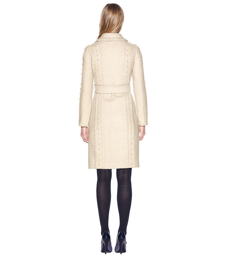 Lyst - Tory Burch Kelsey Sparkle BouclÃ© Tweed Coat in White
